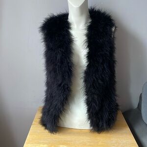 Club Monaco Feather Lined Open Front Vest